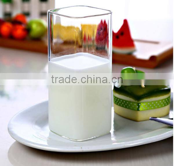 Iced Beverage Glasses Cups ,Capacity: 13-Oz / 400 ml, square shaped, borosilicate glass