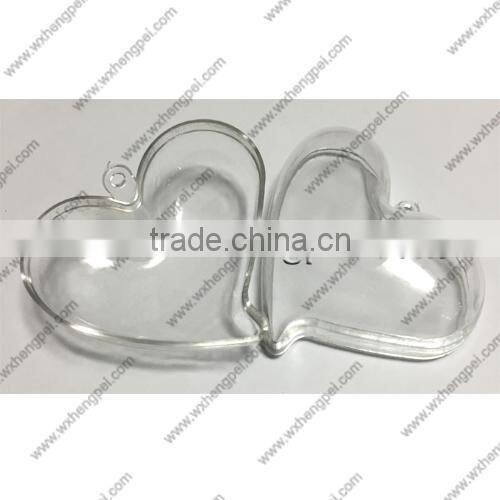 Cleverish portable cute transparent heart-shaped plastic storage jewelry wedding box kit