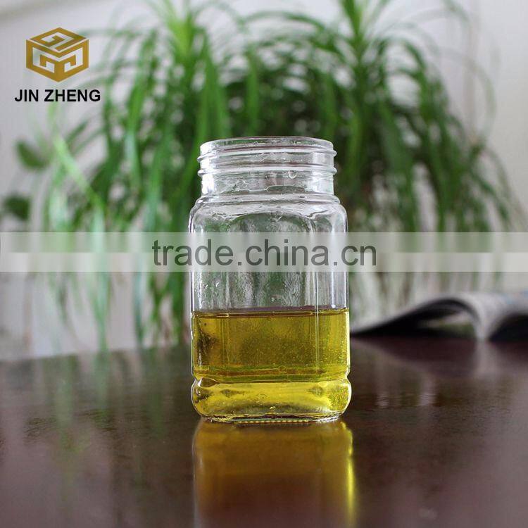 380 ml 13.5oz factory standard manufacture CBRL eight square octangon honey glass jar with color coating cap