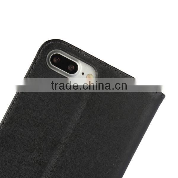 For iPhone 7 plus high quality flip leather wallet phone cover with card slot