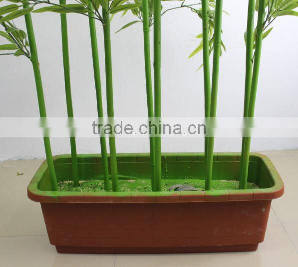 Artificial lucky bamboo pole,real trunk bamboo branches with plastic leaves