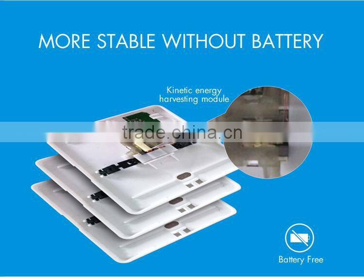 Round Battery free self-powered wireless control single wall switch