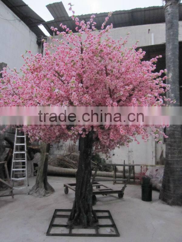 hot sale home garden deco artificial silk Cherry blossom tree