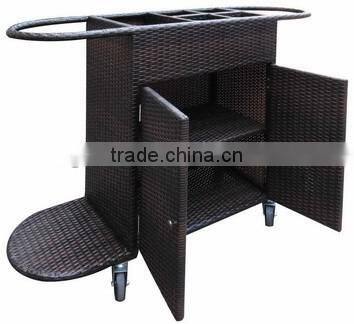 PE Rattan Hotel Hand Service Trolley
