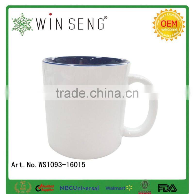 Porcelain white glazed mug for promotion