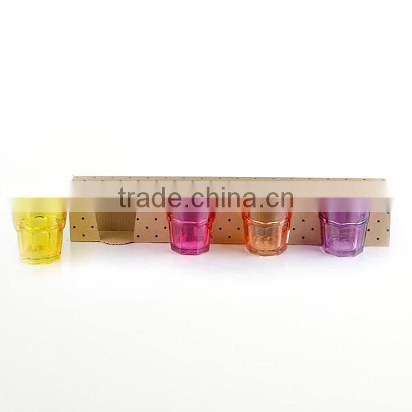 12.5oz bar drinking glass colorful water cup gift set high quality octagon cup