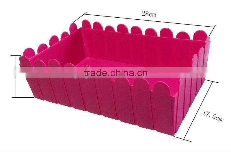 Pink picket fence container mini garden pot