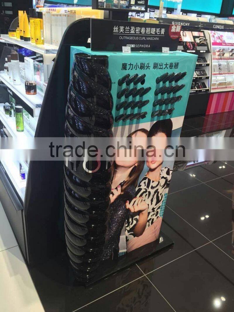 OEM design plastic display stand, cosmetic advertising display