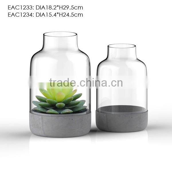 Glass bottle for flower arrangement/ glass flower wase