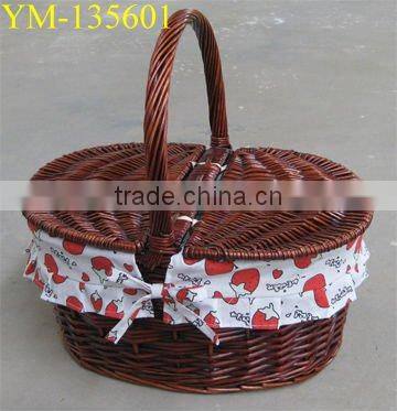 2016 new popular weaving willow handmade picnic baskets