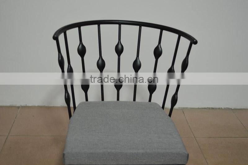 New design high back iron black color outdoor metal industrial chair