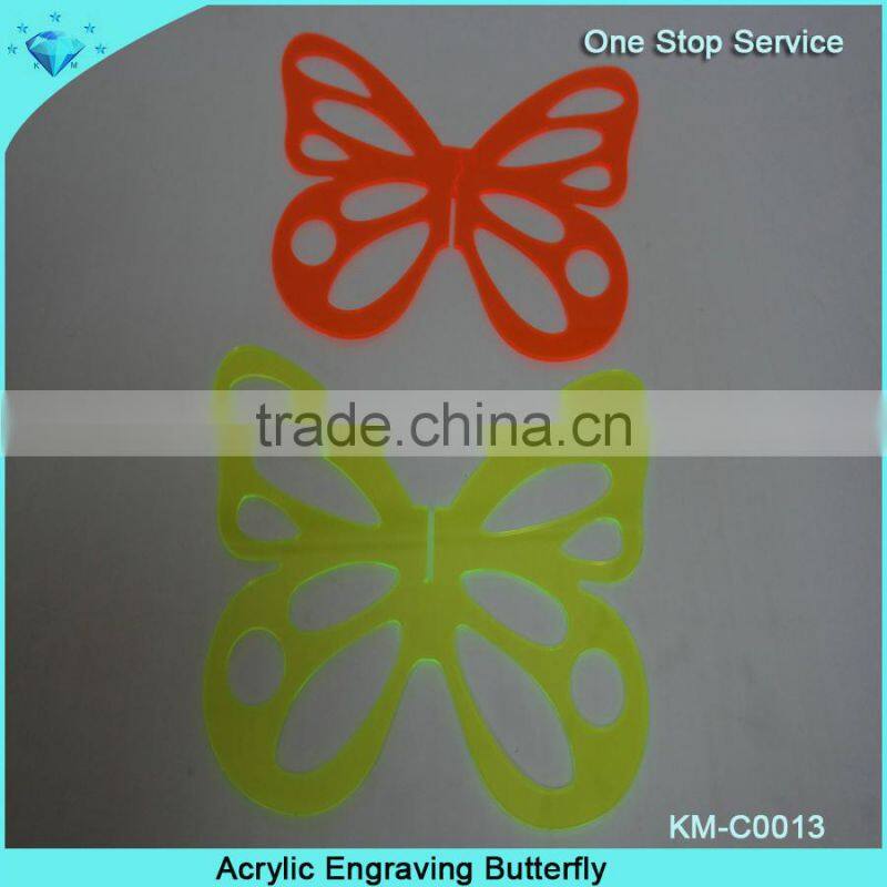 Colorful acrylic engraving butterfly for holiday decoration and gifts