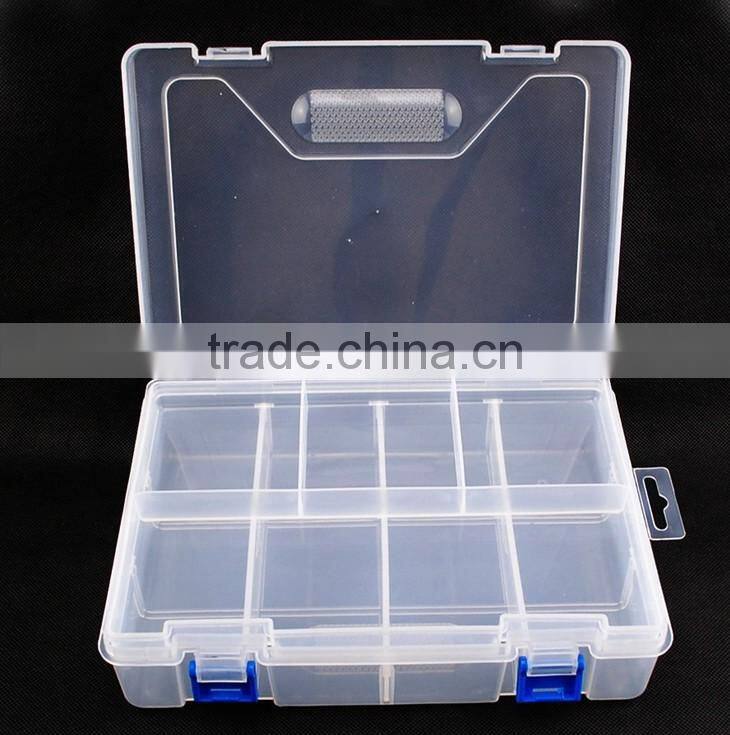 2-layer Plastic Adjustable Compartments metal aglet Tool Bin Storage Box