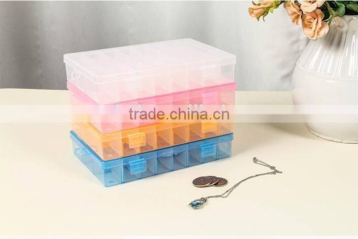 Clear Jewelry Box Organizer Adjustable Plastic Storage box With 6 Compartments