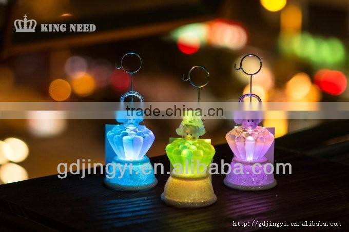 2016 Acrylic sweet girl shaped LED lighted card holder