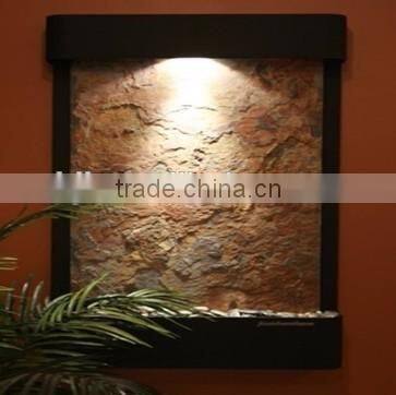 Indoor home decorative waterfall wall natural stone water fountain