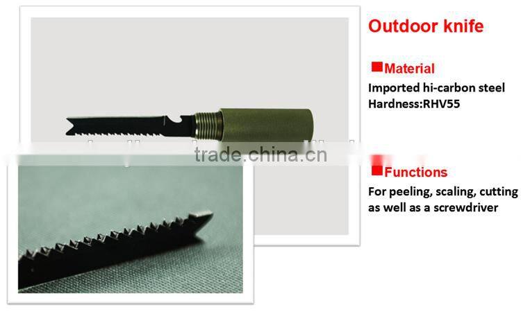 2015 New Concept Outdoor Multifuction Automotive Tools with Shovel Knife Hammer and Hoe