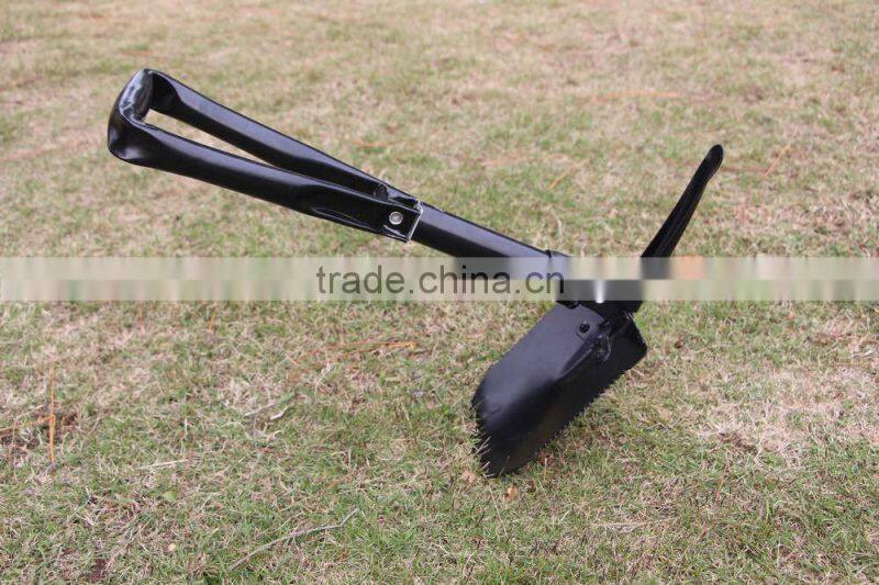 outdoor survival gear multi-functional foldable camping military shovel with pickaxe/ saw/ opener