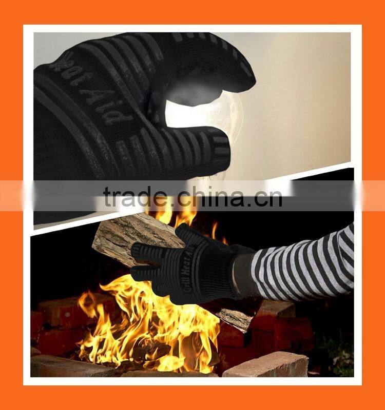 Heat Resistant BBQ Mittens Hot Oven Cooking Gloves