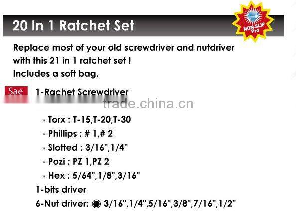 20 In 1 Ratchet Screwdriver Set