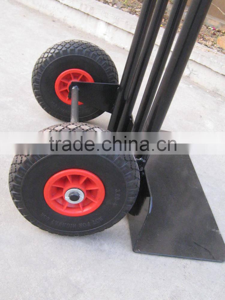 steel penumatic wheel black 200kg load capacity power hand trolley