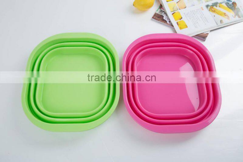 Silicone folding pots vegetables wash basin car portable fishing water bucket