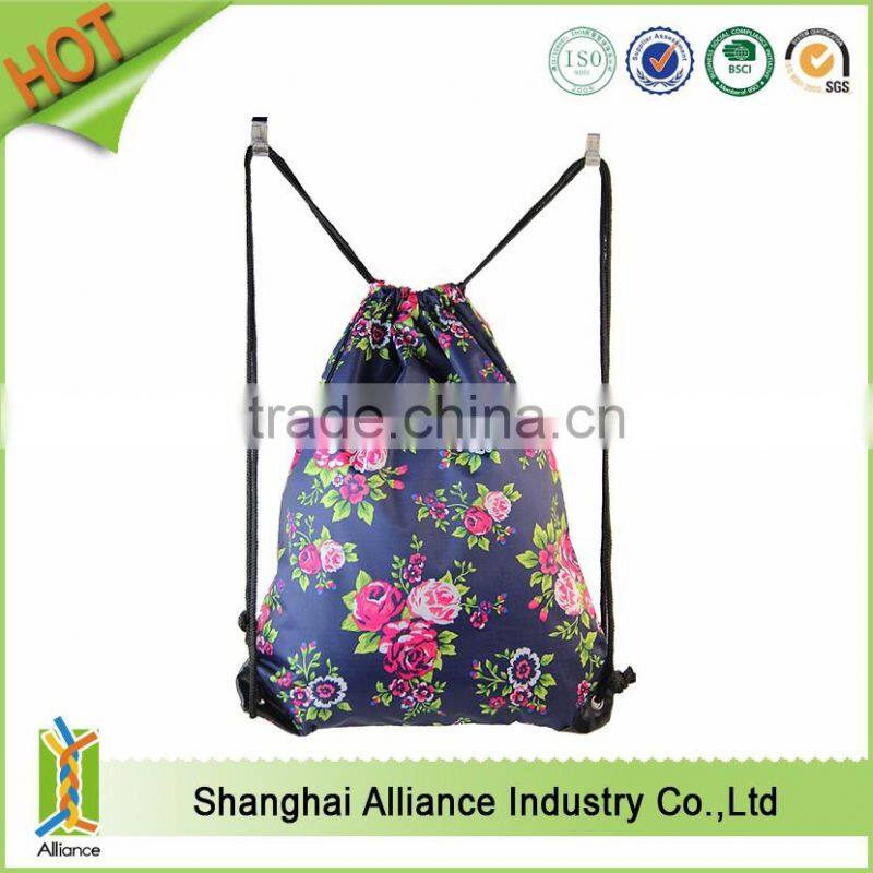 Custom Natural drawstring calico bag with high quality