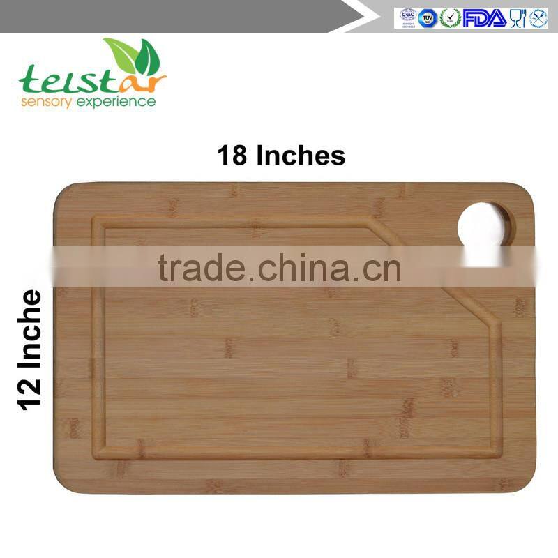 Kitchen Extra Large Natural 18x12 Bamboo Cutting Board with Deep Drip Groove