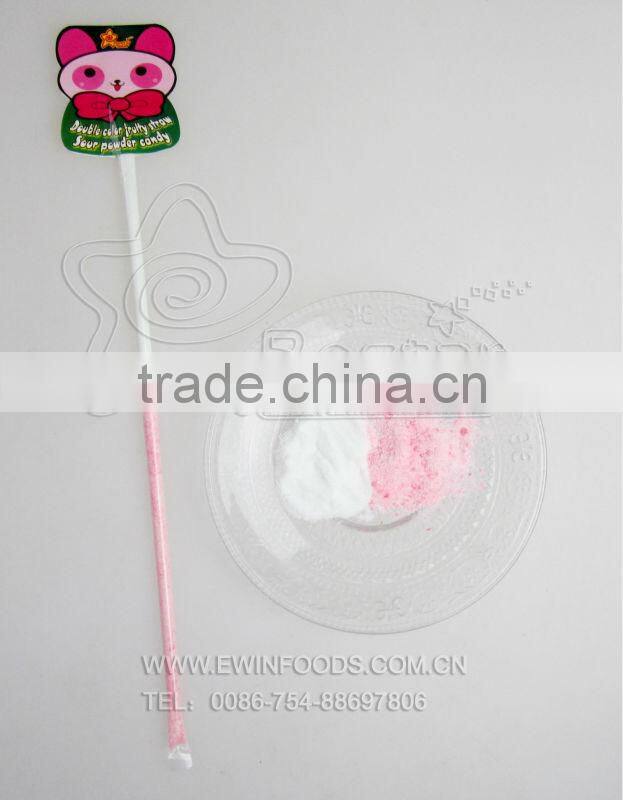 Double Color Fruity Straw Sour Powder Candy