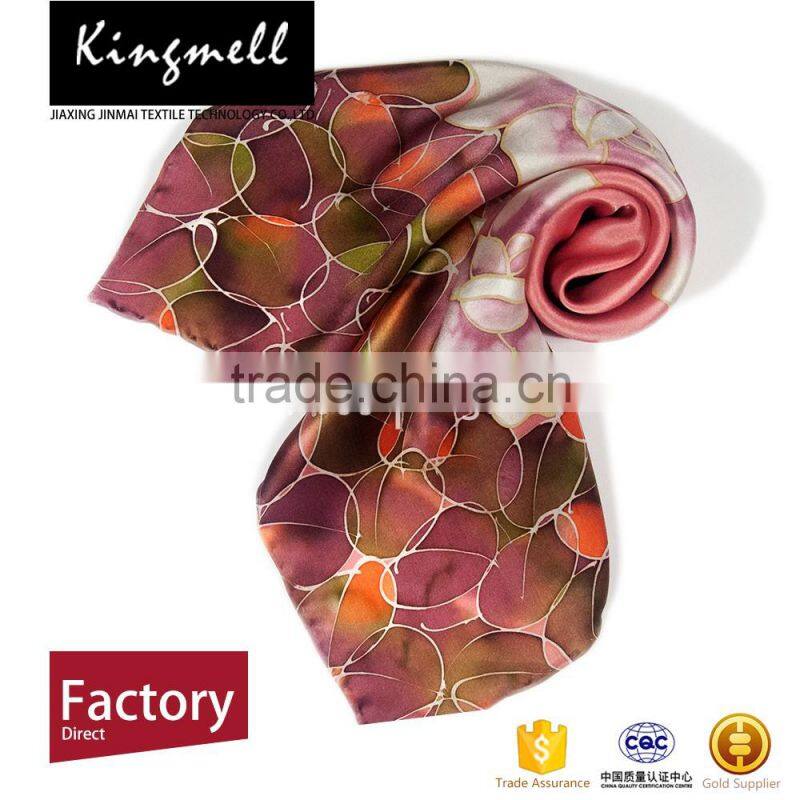 Square silk lady scarf customizable with digital printing