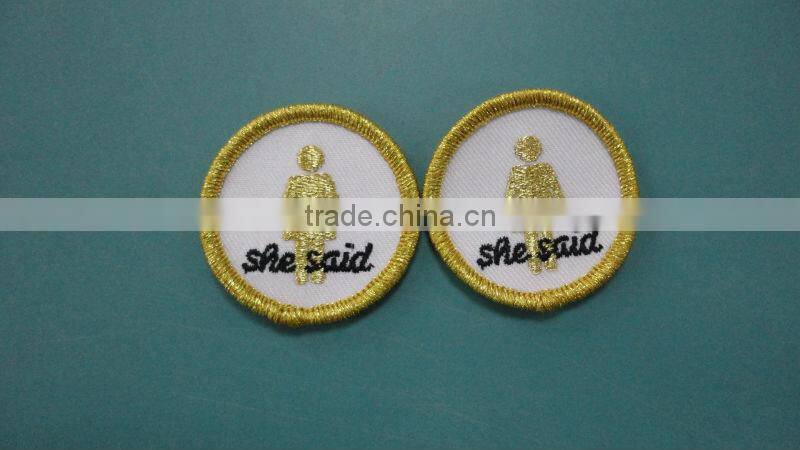 Custom cheaper high quality recycled embroidery patch for garments hats