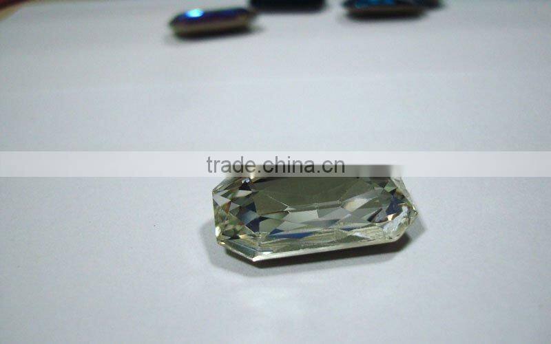 crystal loose bead rectangle with eight angles