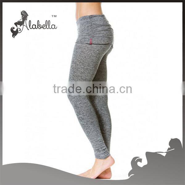 Moisture wicking melange grey color mix women leggings for workout wear