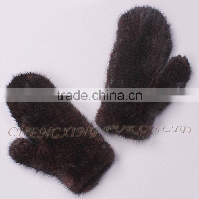CX-A-60Q 2016 Wholesale Genuine Knitted Mink Fur Gloves