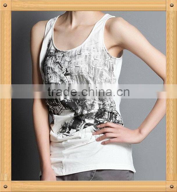 fashion printed ladies vest tops cheap wholesale China 2013