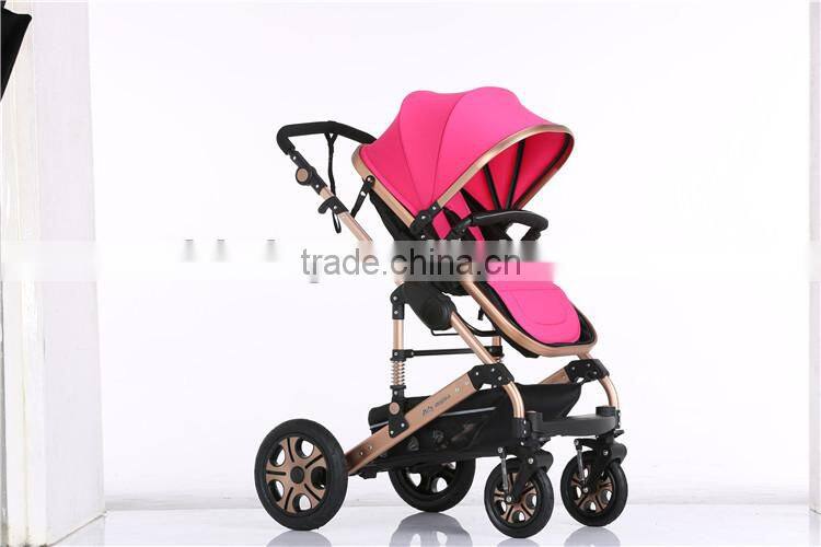Most popular good baby child products 2-in-1 aluminum 5 point safety buckle fashion stroller