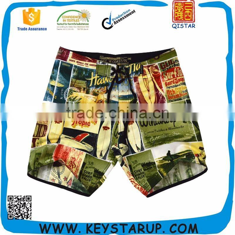 Popular Sublimation Printed Beach Short Men, Microfibre Peach Boardshorts