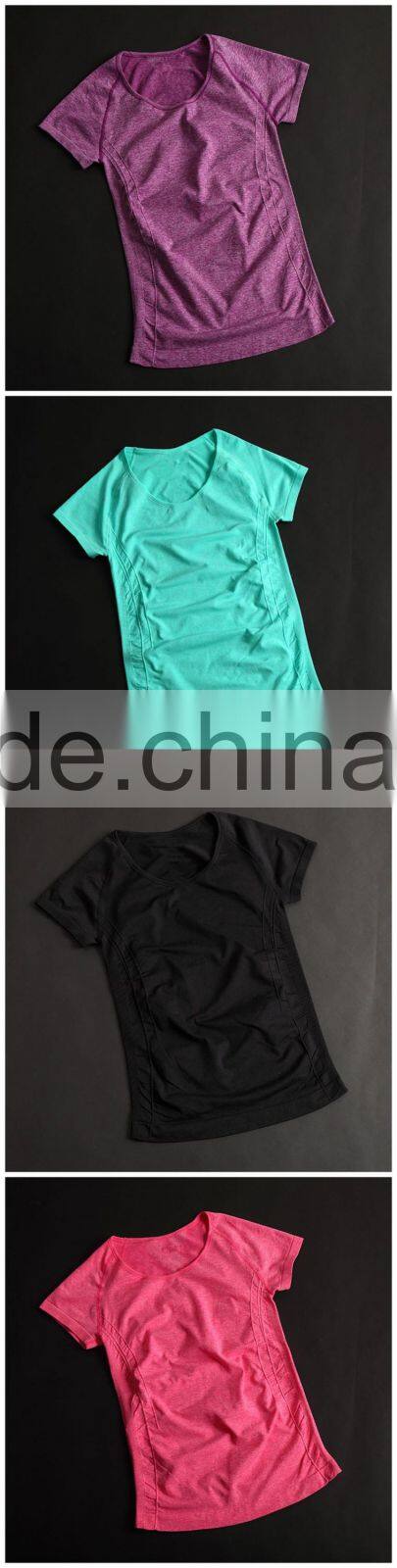Plain O Neck Wholesale Short Sleeve Cheap High Quality Women Sport T Shirt