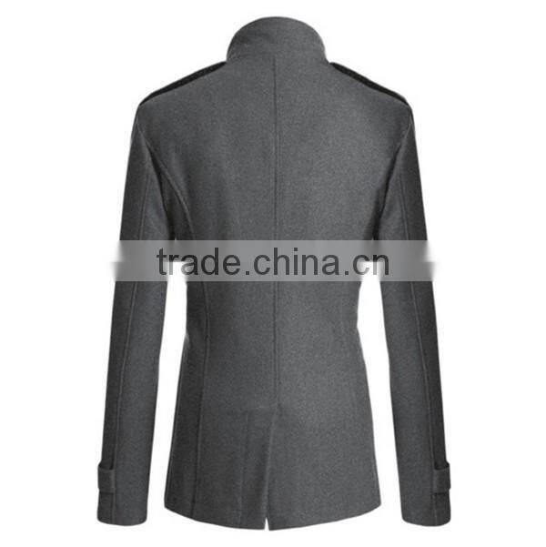 Hot sale 4 colors and 4 size for choice casual European stylish mature men coat woolen