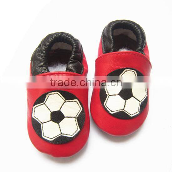 new arrival soccer pattern genuine leather baby shoes