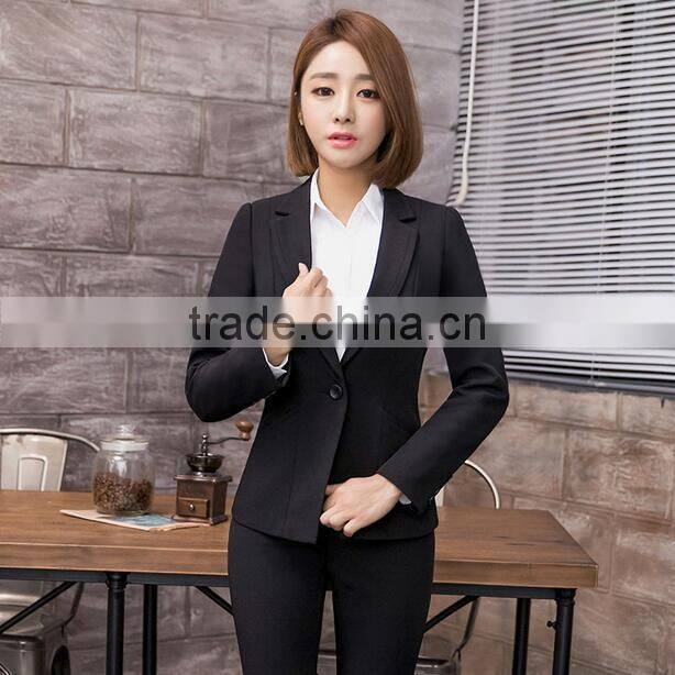 Hot selling women's fashion business formal suits with polyester viscose blend fabric