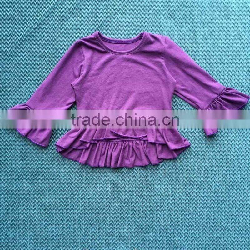 DYJ-157 Persnickety Remark girls long sleeve top designs Wholesale children's boutique icing ruffle shirts colorful polo shirts
