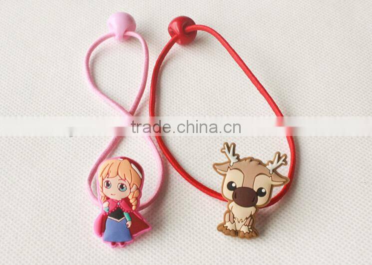 Frozen cartoon characters kids elastic hair tie, frozen girl hair tie