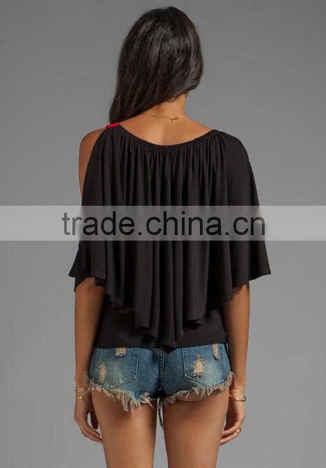 contrast color tie closure tops