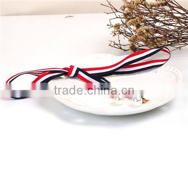 White Deep Blue Canvas Acrylic Imitation Pearl Multifunction Skinny Scarf