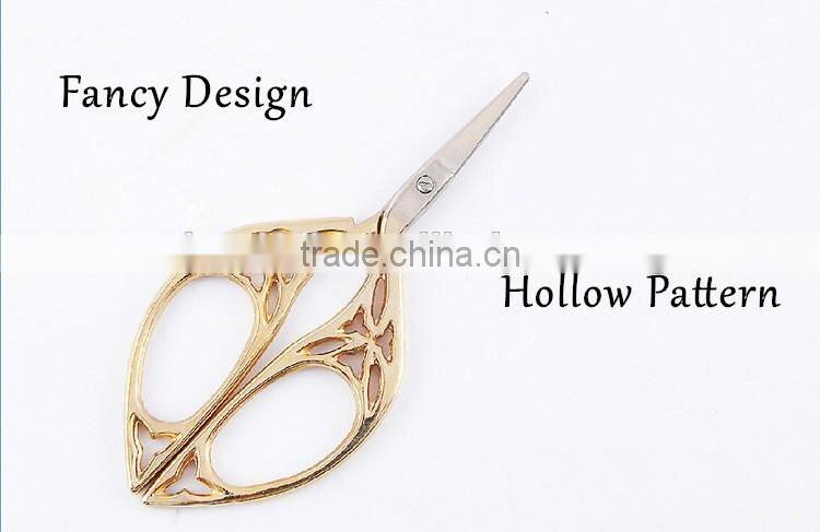 Golden Hollow Pattern Knitting Sewing Thread Scissor Vintage Fancy Scissors
