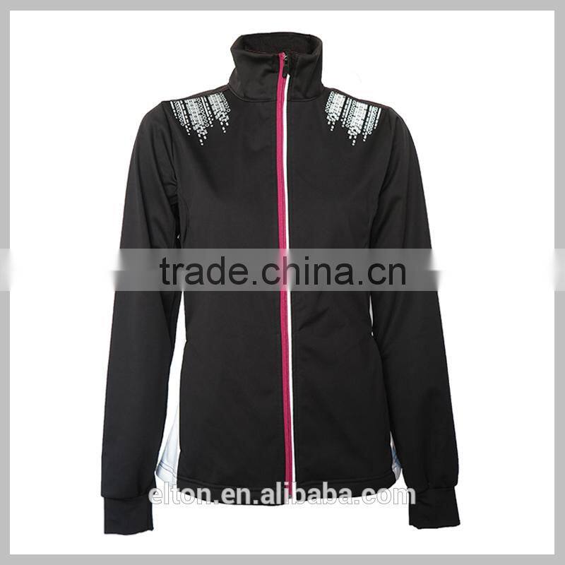 201501007020 Reflective Print Black Women's Soft Shell Jacket
