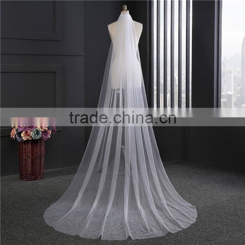 2017 wholesale new grance long bridal wedding veil long Tulle wedding veils HL18