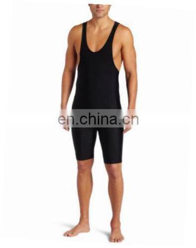 Custom sublimated high stretch lycra fabric wrestling singlet