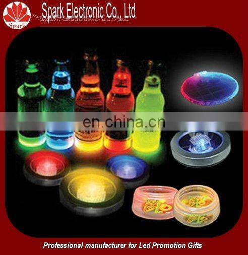 super thin flash blinking LED flashing coaster